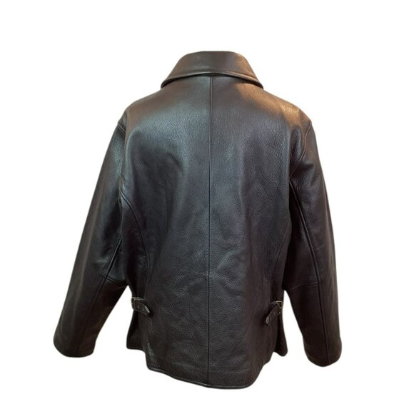 Eddie Bauer Stine Legend Moto Jacket Womens XL Genuine Pebbled Leather Jacket Bl - Picture 4 of 11